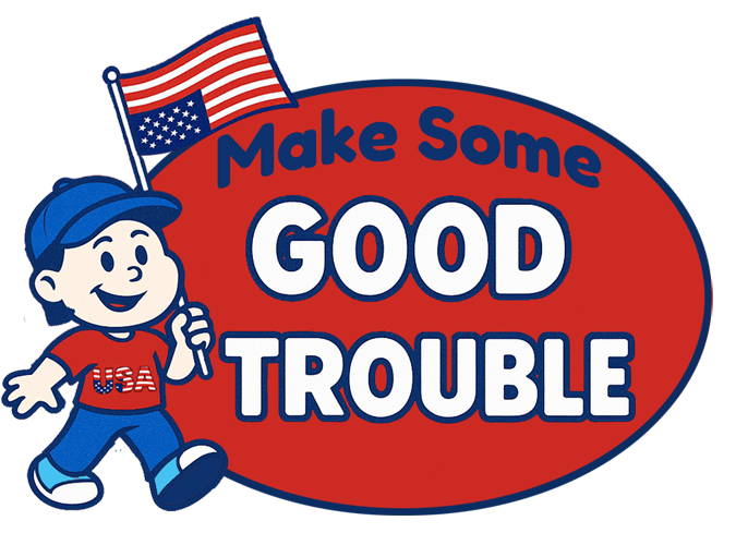 Make Some Good Trouble Logo Blue Cropped med