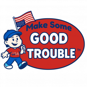Make Some Good Trouble Logo Blue Cropped TM HM