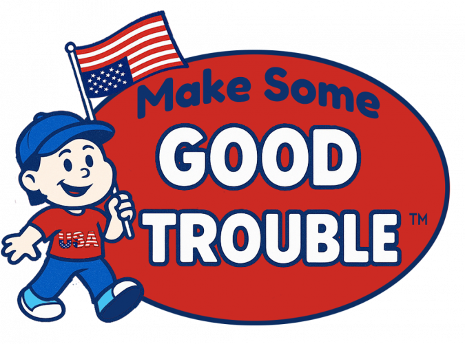 Make Some Good Trouble Logo Blue Cropped TM